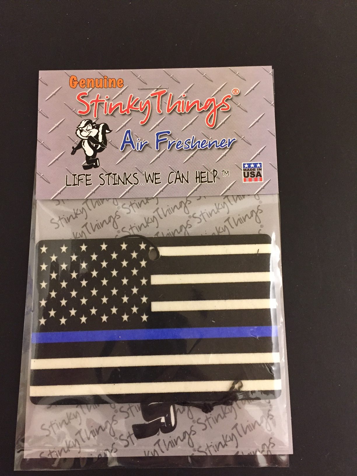 Thin Blue Line Flag Air Freshener - Click Image to Close